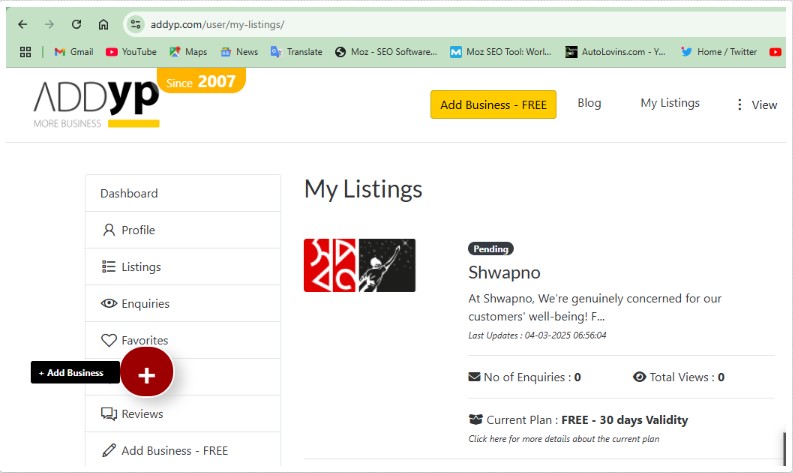 1. Business Listing